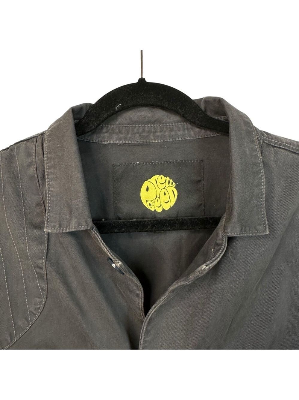 Pretty Green Utility Jacket Black Dark Grey Size L Casual Workwear - Picture 7 of 15